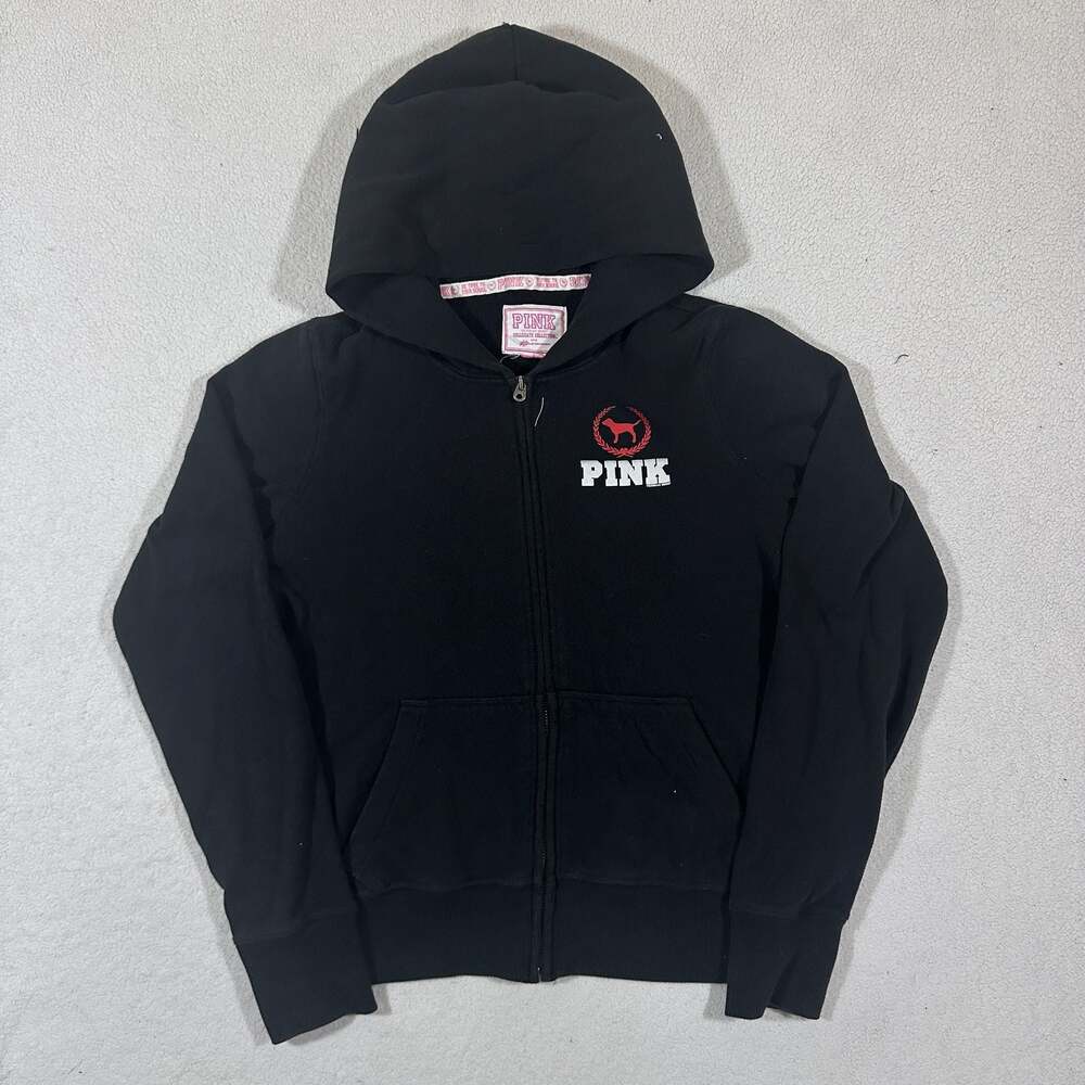 Victoria’s Secret PINK University of Nebraska Huskers Black Full Zip Hoodie